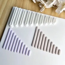 10pcs/Set Vertical Stripe Tassel Design Polymer Clay Mold Set, Strip-Shaped Handmade Mold, Suitable For DIY Earrings And Jewelry Making, Ceramic Earring Making, Handmade Earring Making Tools - White - View 3