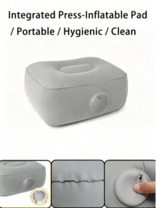 1pc Inflatable Footrest | Quick Press Self-Inflating Travel Cushion | No Air Pump Needed | Portable Foldable Footrest | Suitable For Airplane, Concert, Camping, Fishing, Outdoor - Inflatable Mat - View 6