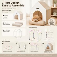 Detachable, Easy To Install, Washable Dog House, All-Season Dog House, Large Space Breathable, Fully Enclosed Pet Tent, Dog Bed, Cat Bed, Suitable For Teddy, Bichon, Chihuahua, Tabby Cat And Other Pets - Multicolor - View 8
