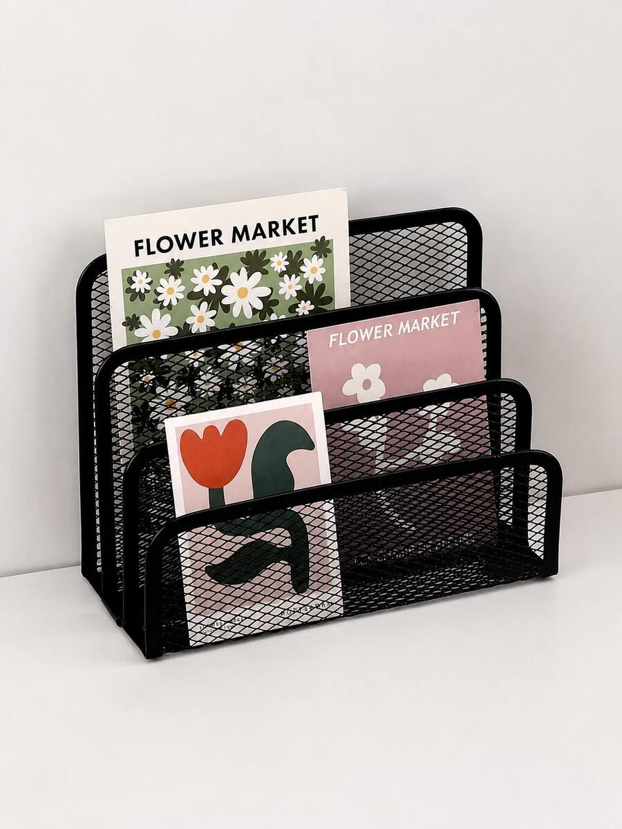 Desktop Organizer With Bookshelf, File Holder, Letter/Card Slot, Freestanding Storage Rack For Stamps And Envelopes, Office Room Decor, School Supplies, Desk Accessories, Home Storage And Organization
