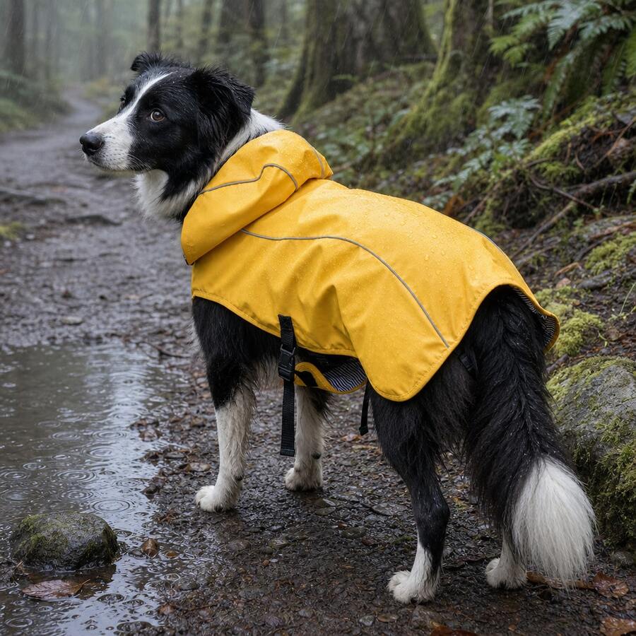 Adjustable Dog Coat, Reflective Dog Raincoat With Leash Hole, Hooded Windbreaker Dog Clothing, Suitable For Large, Medium And Small Dogs