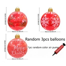 Extra Large Inflatable Christmas Ball Giant Red & Green Holiday Decoration Ball With Snowman, Reindeer, Gift Patterns PVC Material Outdoor/Indoor Party Decoration Ideal Choice For Event Planning - Multiple Styles - View 14