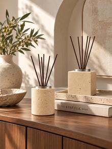 Wabi-Sabi Style Hollow Reed Fragrance Diffuser Bottle, Spotted Texture Aroma Container, Home Desktop Decor Diffuser, Tabletop Centerpiece Ornament - Stone Aroma Diffuser Bottle - View 5