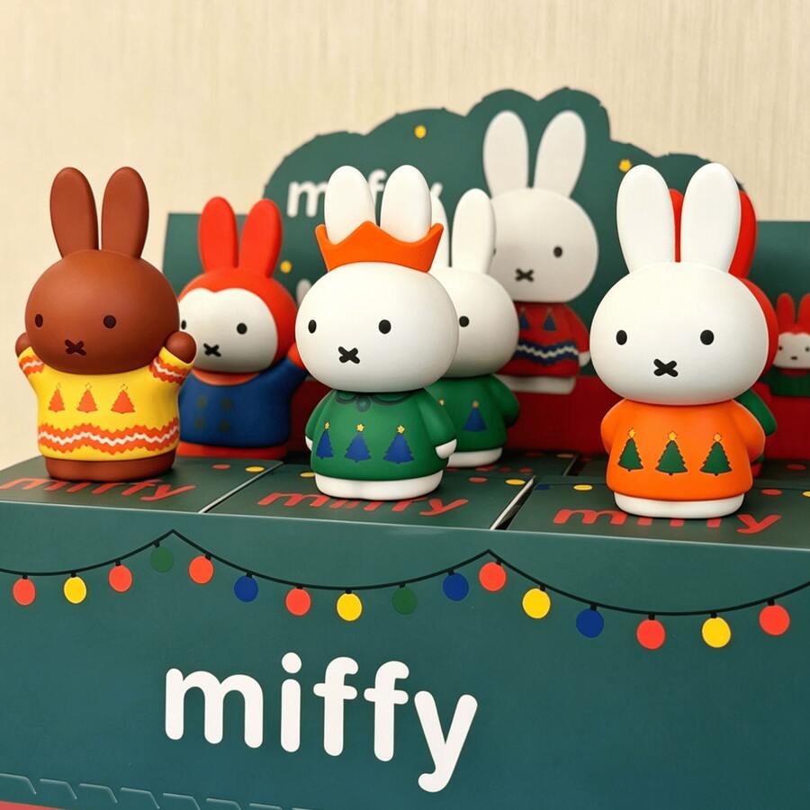 Official Authorized Miffy Winter Series Blind Box, Cute Rabbit PVC Collectible Figurine, Snow Theme Character Design With Colorful Winter Outfit, Random 1pc Surprise, Cute Mini Ornament, Home And Office Decor Creative Desktop Accessory - Multicolor - View 1