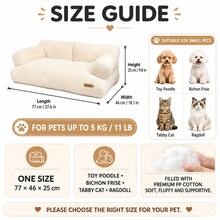 Pet Sofa Bed, All-Season Removable Washable Sofa Bed For Teddy, Pomeranian, Cat And Small Pets, Warm Sleeping Pad, Comfortable Soft Fabric, Detachable Washable Cover - Multicolor - View 7