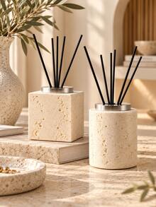Wabi-Sabi Style Hollow Reed Fragrance Diffuser Bottle, Spotted Texture Aroma Container, Home Desktop Decor Diffuser, Tabletop Centerpiece Ornament - Stone Aroma Diffuser Bottle - View 1