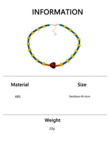 1pc/3pcs Bohemian Multi-Layer Color Block Beaded Necklace, Vintage , Travel Photography Outfit, Personalized Collarbone Neck Accessory - Beaded Necklace - View 8