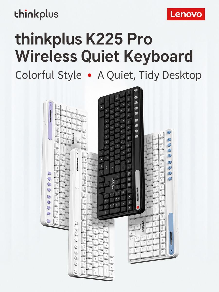Lenovo Wireless Quiet Keyboard, 104 Keys, Slim Stylish Design ...