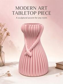 3D Printed Minimalist Vertical Striped Vase, Artistic Vertical Striped Decorative Vase, Matte White Multi-Purpose Flower Box (For Dried And Fresh Bouquets), Unique Decorative Vase, Matte White Multi-Purpose Flower Box (For Dried And Fresh Bouquets) - 1PC - View 11