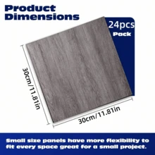 Grey Wood Look Peel And Stick Vinyl Flooring Planks, Self-Adhesive Waterproof Floor Tiles, Easy Install Removable PVC Flooring, Wear-Resistant DIY Floor Covering For Bedroom, Kitchen, Rental Home - Square Floor Tiles - View 2