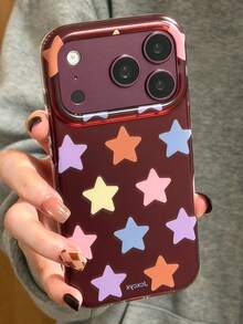Burgundy With Colorful Stars