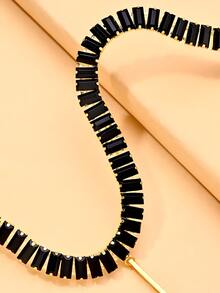 STONEFANS 1pc S-Shaped Wavy Hair Chain Unique Design Wrapped Asymmetrical Rhinestone Headpiece Runway Party Heavy Embellished Hair Accessory - Multicolor - View 5