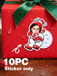 Custom Face Christmas Snowman Stickers, Personalized Photo Stickers With Custom Face For Gift Wrapping, Christmas Present Boxes, Gift Bags, Holiday Party Favors, Custom Name Gift Labels, Christmas Decorations - Multicolor 2 - View 12