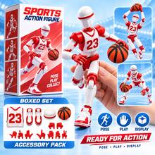 1pc Articulated Sports Action Figure, Poseable Athlete Model With Flexible Joints & Multi-Sport Accessories, Random Style, Desktop Display Collectible, Birthday Gift, Christmas Gift, Holiday Gift Choice - Multicolor - View 3