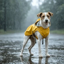 Adjustable Dog Coat, Reflective Dog Raincoat With Leash Hole, Hooded Windbreaker Dog Clothing, Suitable For Large, Medium And Small Dogs - Gold - View 10