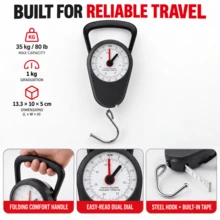 1PC Dual Scale Mechanical Scale Kg/Lb Dual Display With 1M Ruler Portable Handheld Scale Suitable For Fishing Weight Measurement And Length, Travel Luggage Overweight Prevention - Multicolor - View 8