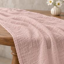 10 Pack Dusty Pink Cheesecloth Table Runner, Boho Rustic Crinkle Gauze Table Runners, Semi Sheer Cheese Cloth Table Decor For Wedding Reception, Bridal Shower, Baby Shower, Birthday Party, Anniversary, Christmas, Farmhouse Dining Table And Home Decor - Grey Pink - View 7
