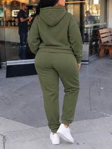 Women Two-Piece Outfits - Army Green - View 2