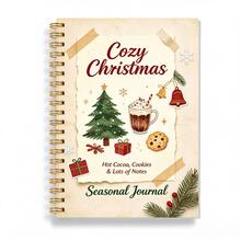 1PC Cozy Christmas Spiral Journal Notebook, Vintage Sticker‑Style X‑Mas Cover With Hot Cocoa Cookies Tree, Seasonal Holiday Note Book, Christmas Keepsake Diary, Xmas Gift For Women, Christmas, Back To School - A - View 6