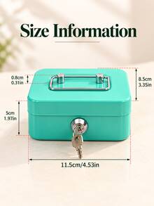 Metal Lock Storage Box Cash Box Adult Creative Portable Savings Box Small Key Storage Box Lockable Coin Box Metal Cash Storage Box With Key Lock Top Handle Metal Key Lock Storage Box Adult Coin Bank Coin Savings - Multicolor - View 11