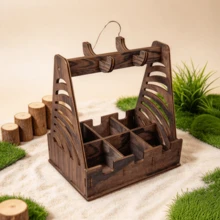 Wooden Tea Bag Storage Rack With Cup Hook, Countertop Tea Station, Divided Tea Bag Organizer, Coffee Bar Shelf, Home Storage, Decoration, Gift - Coffee Brown - View 6