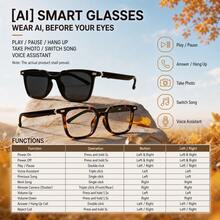 SENBONO 2026 New AI Translation Smart Glasses For Men Women, Music Playback Control, Hands-Free Call, Volume Control, Making It Easy To Listen To Music And Manage Calls With Built-In Microphone, Fashion Glasses Suitable For Office, Business, Travel - View 7