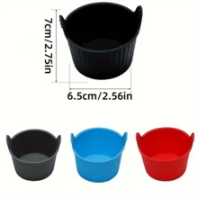 8PCS Double Handle Anti-Scald Silicone Air Fryer Cups, Reusable, Non-Stick, Even Heating, Easy Release, With Striped Texture Design, Suitable For Cakes, Egg Tarts, Fried Eggs, Meat Patties, Compatible With Most Air Fryers, Ovens, Steamers, Double Handle Design For Easy Handling And Anti-Scald, Soft And Stackable Storage, Easy To Clean, Home Baking Small Molds, Breakfast And Baby Food Making Tools, Multifunctional Baking Accessories For Home Kitchen - View 3