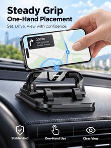 2-In-1 Car Phone Holder With Temporary Parking Number Plate, Dashboard Phone Mount, 360° Rotatable Navigation Bracket, Anti-Slip Car Phone Holder, Car Interior Accessory, Suitable For Daily Driving - A - View 11