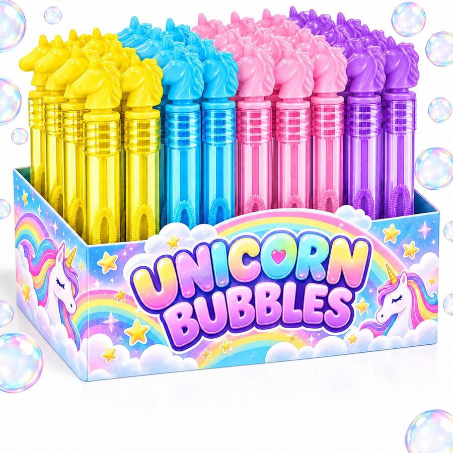 Colorful Unicorn Bubble Wand, Cute Unicorn Shape Bubble Blower Stick ...