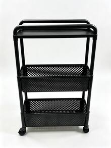 Modern Multi-Functional Rolling Storage Cart With Lockable Wheels, Suitable For Apartment And Dorm, Multi-Purpose Practical Shelf For Daily Essentials And Spices, Ideal For Kitchen Daily Use And Room Organization - Multicolor - View 14