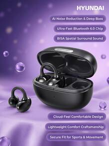 HYUNDAI X01/SU7 Wireless Bluetooth Earbuds AI Smart Translation Version Wireless Bluetooth Clip-On Earbuds Roland Purple With Snowflake/Butterfly/Tassel Luxury Ear Accessories - View 19
