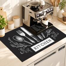 (Hot !!) 1pc 2D Tableware Pattern Flat Stove Protector Mat And Non-Slip Heat-Resistant Rubber Stove Cover Pad Suitable For Induction Cooktop, Glass Stove And Multi-Function Anti-Scratch Mat, Also Can Be Used As Oven, Washing Machine, Dryer And Kitchen Decor Best Choice. - Multicolor - View 3