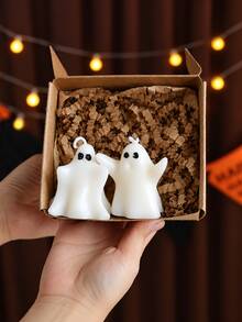 1pc Cute Ghost-Shaped Scented Candle, Perfect For Halloween Party Setups, Room Decor For Young Women, Romantic Date Settings, And Holiday Gifts. - one-size - View 4