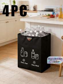 1pc Large Capacity Foldable Storage Basket, Sponge Handle Trash Can, Space-Saving Cube Storage Box, Clothes And Toys Recycling Bin, Suitable For Home, Office, Closet, Clothes And Toys Storage And Organization - A - View 11