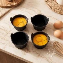 Silicone Air Fryer Baking Cups With Handles, Reusable Non-Stick Muffin Molds, Stackable Ramekins For Cupcake, Egg & Custard, Great For Home Kitchen & Family Dessert Making - View 6