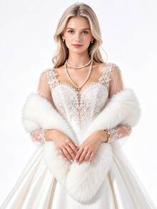 Women's Elegant Faux Fur , Soft Fluffy Winter Shawl Wrap For Wedding, Evening Dress, Party And Formal Occasions - Multicolor - View 7