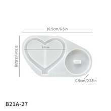 1pc Heart-Shaped Resin Mold, Handmade Transparent Card Desktop Decoration, Oval Wavy Photo Frame Silicone Mold - A - View 4