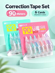 3/6pcs U-Grip Quick Correction Tape Set, 15m Each Large Capacity Portable White Out Tape, Smooth Correction Roller For Students, Homework, Office Workers, School Supplies & Office Stationery - Multiple Options Available - View 9