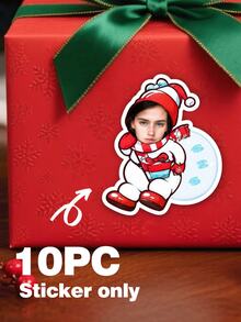 Custom Face Christmas Snowman Stickers, Personalized Photo Stickers With Custom Face For Gift Wrapping, Christmas Present Boxes, Gift Bags, Holiday Party Favors, Custom Name Gift Labels, Christmas Decorations - Multicolor 2 - View 19