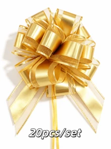 20/6/1pc 6 Inch Pull Bows For Xmas Gift Wrapping,Gold Christmas Gift Wrap Bows, Multicolor Wrap Accessory, For Gift Baskets, Present, Holiday, Valentine, Wedding Party Decor - Multicolor - View 11