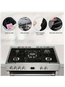 3pcs Gas Stove Heat Insulation Mat, Can Be Cut At Will, Oil-Proof And Stain-Proof, Clean Gas Stove Protective Mat, Kitchen Utensils - View 5