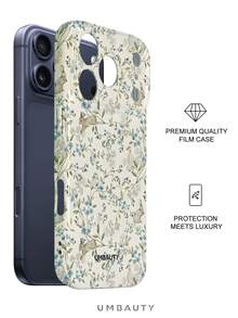 UMBAUTY 1 قطعة خلفية بيج مع تصميم نمط زهور صغيرة وأرانب، متوافق مع هاتف 18 Pro Max، يناسب Apple 18/17/16/15/14/13/12/11 Pro Max/Plus/Mini 17e، بطانية هاتف ناعم مطبوع عالي الدقة بتغطية كاملة، حماية الشاشة/العدسة المرتفعة، للجنسين، هدية مثالية للصديقة في عيد الهالوين وعيد الحب وعيد الفصح وموسم الزفاف وأعياد الميلاد - متعدد الألوان - مشاهدة 2