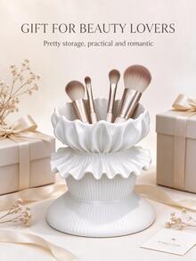 Christmas Nordic Style 3D Printed Transparent Pen Holder And Makeup Brush Storage Box - Portable Multi-Functional Desktop Organizer, Can Store Cosmetics, Perfect For Home Desktop Decor, Study Storage, Also An Excellent Birthday Gift For Women And Teenagers, Suitable For Bedroom, Office Or Travel Daily Use - Multicolor - View 13