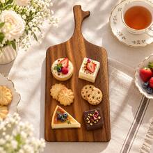 1PC Teak Wood Cutting Board Cheese Board Cheese Tray Bread Board Steak Board Cheese Board Fruit Board Cheese Tray, Suitable For Kitchen Meat, Cheese, Bread, Vegetables And Fruits, Kitchen Utensils, Home Dormitory Cutting Board - Brown - View 6