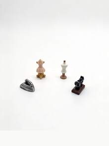 8/4/1pc Mini Vintage Sewing Tool Creative Resin Ornament, Classic Model Accessory; Resin Craft Decoration, Dollhouse Landscape Decor, Small Desktop Ornament - A - View 6
