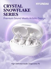 HYUNDAI X01/SU7 Wireless Bluetooth Earbuds AI Smart Translation Version Wireless Bluetooth Clip-On Earbuds Roland Purple With Snowflake/Butterfly/Tassel Luxury Ear Accessories - View 20