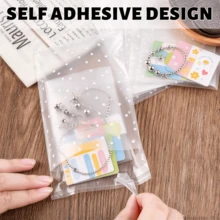 100pcs Transparent Baking Bags, Multiple Sizes, Clear Self-Sealing Cellophane Bags, Reusable Plastic Bags, Suitable For Party Gifts And More - Multicolor - View 7