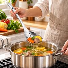 1pc-2pcs Stainless Steel Strainer Spoon, Long Handle Perforated Filtering Spoon, Kitchen Soup Spoon, Suitable For Hot Pot, Pasta, Vegetables And Dumplings - Multicolor - View 2