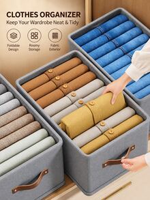1pc Modern Oxford Cloth Storage Box, Upgraded Leather Handle, Rectangular, Multi-Purpose, Home Clothing Storage, Suitable For Seasonal Closet Organization, Underbed Winter/Spring Storage, Underbed Storage - Multiple Styles and Colors - View 6