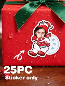 Custom Face Christmas Snowman Stickers, Personalized Photo Stickers With Custom Face For Gift Wrapping, Christmas Present Boxes, Gift Bags, Holiday Party Favors, Custom Name Gift Labels, Christmas Decorations - Multicolor 2 - View 11